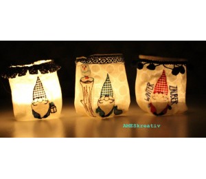 Stickserie - Winterzauber Wichtel gemustert